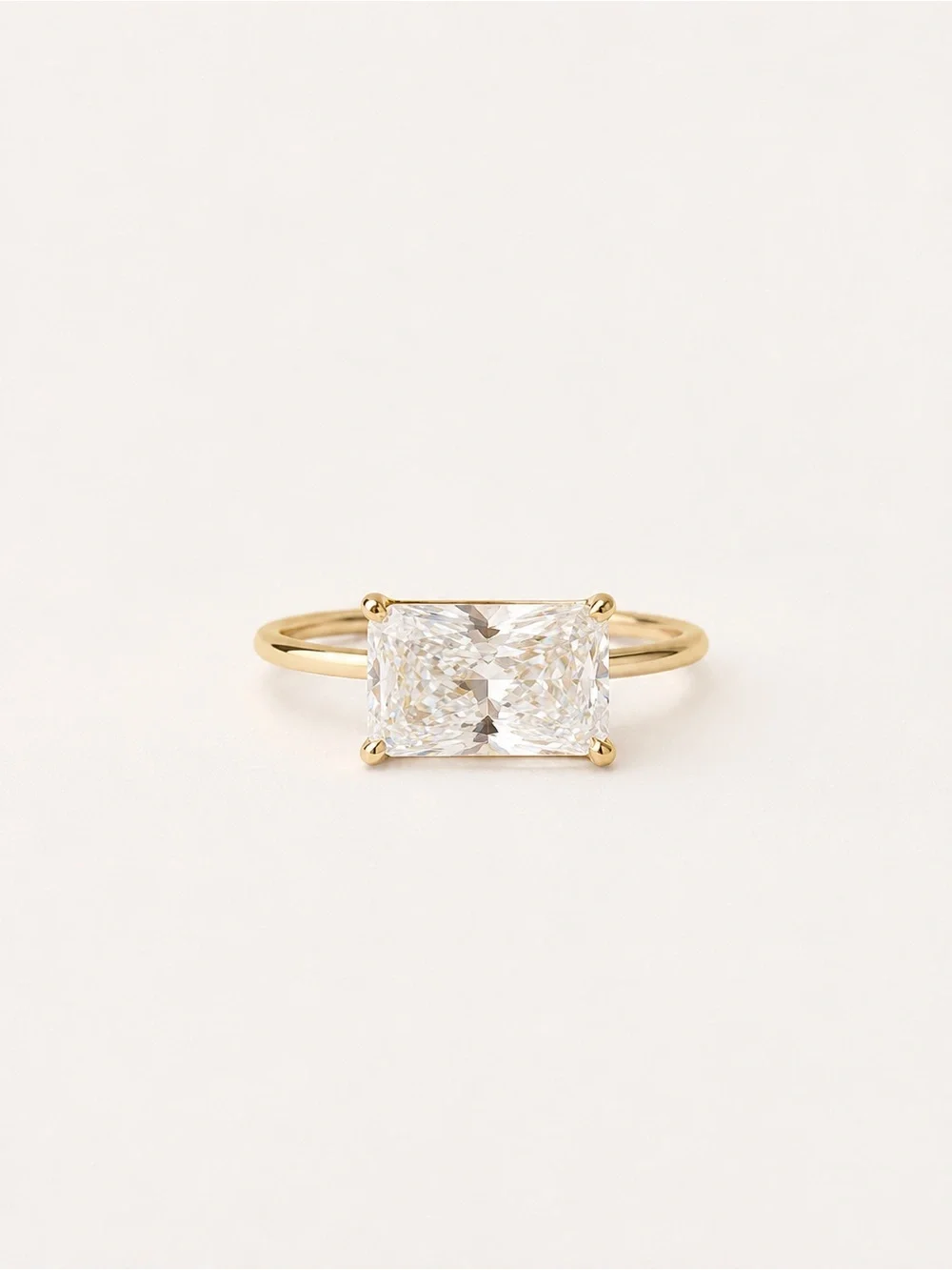 Radiant Emerald-Cut Solitaire Ring in Gold